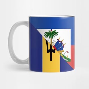 Haitian Bajan Flag Half Haiti Barbados Mug